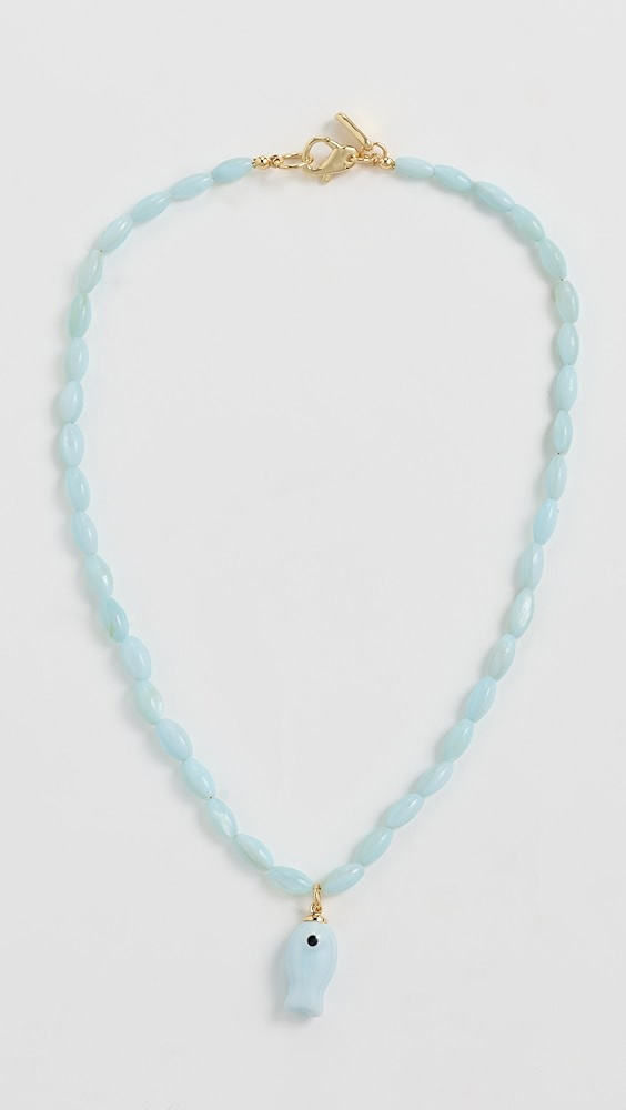 Light Blue Beaded Fish Necklace | Shopbop