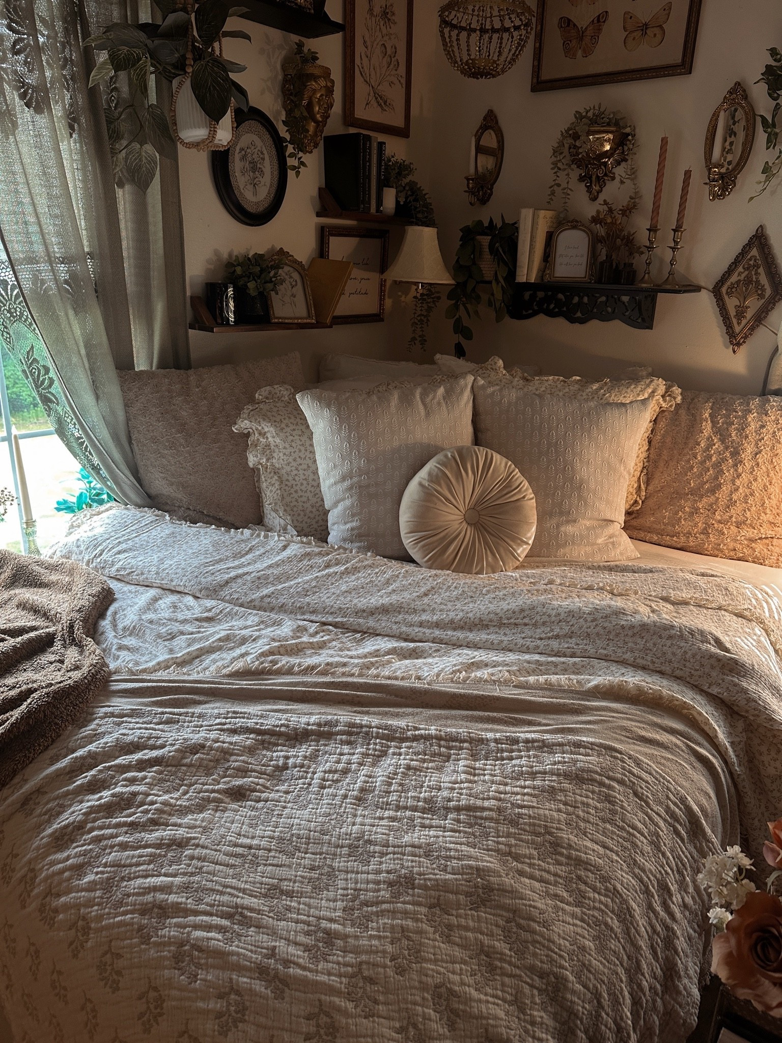 The coziest bed set up of my life 😍✨
Only things I can not link are the two middle square pillows and throw blankets. I made the pillows with materials from hobby lobby and the fabric is a curtain! The throw blankets are from TjMaxx

#LTKHome #LTKdayinmylife #LTKselfcare