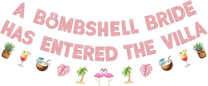 A Bombshell Bride Has Entered the Villa Banner, Pre-Strung Bachelorette Party Banner with Flaming... | Amazon (US)