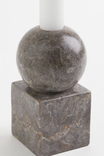 Small candlestick in marble with a cubical base and spherical top. Diameter of candle holder appr... | H&M (US + CA)