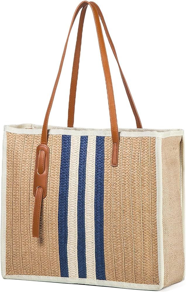 YIKOEE Large Straw Tote Bag: Summer Straw Handbags for Vacation | Amazon (US)