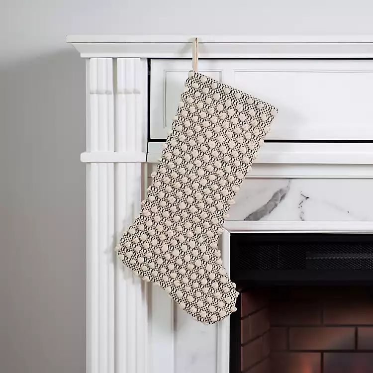 Gray Knotted Knit Stocking | Kirkland's Home