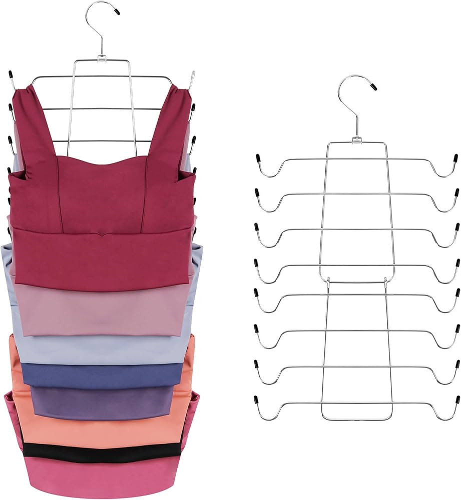 ZEDODIER 3 Pack Tank Top Hanger, Space Saving Bra Hangers, Non-Slip Hanging Sport Bras Holder, Cl... | Amazon (US)