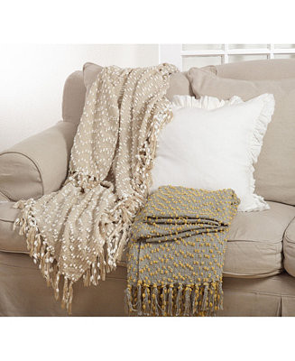 Saro Lifestyle Woven Nubby Throw, 50 | Macy's