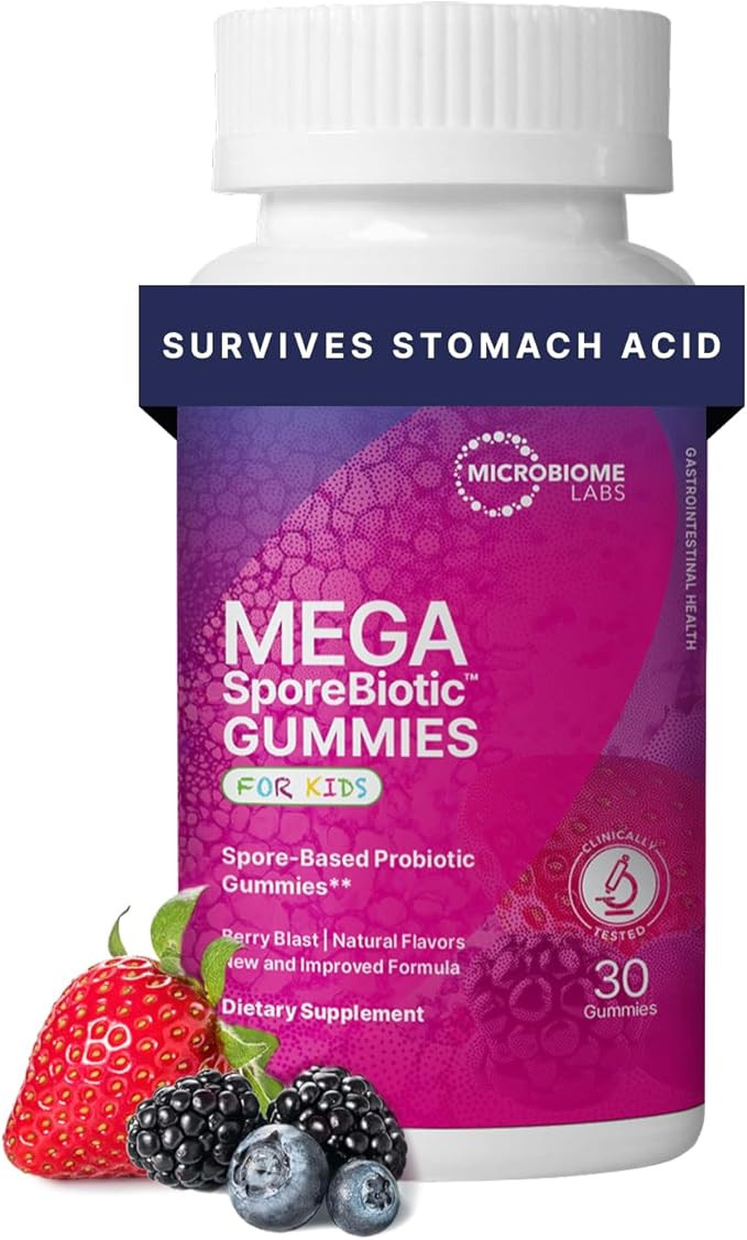 Microbiome Labs MegaSporeBiotic Kids Probiotic - Spore Based Gummy Probiotics for Kids - Supports... | Amazon (US)