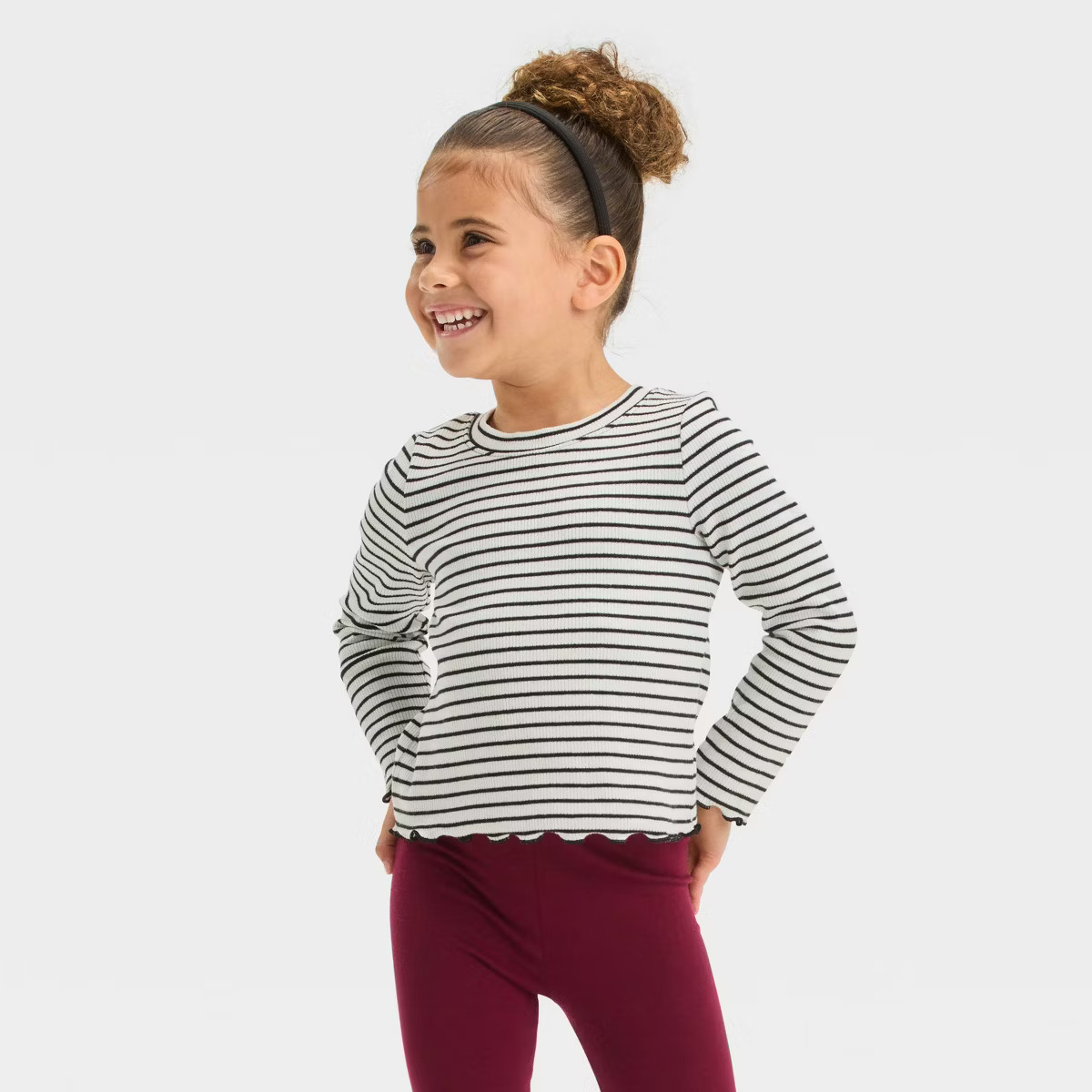 Toddler Girls' Rib Long Sleeve T-Shirt - Cat & Jack™ | Target