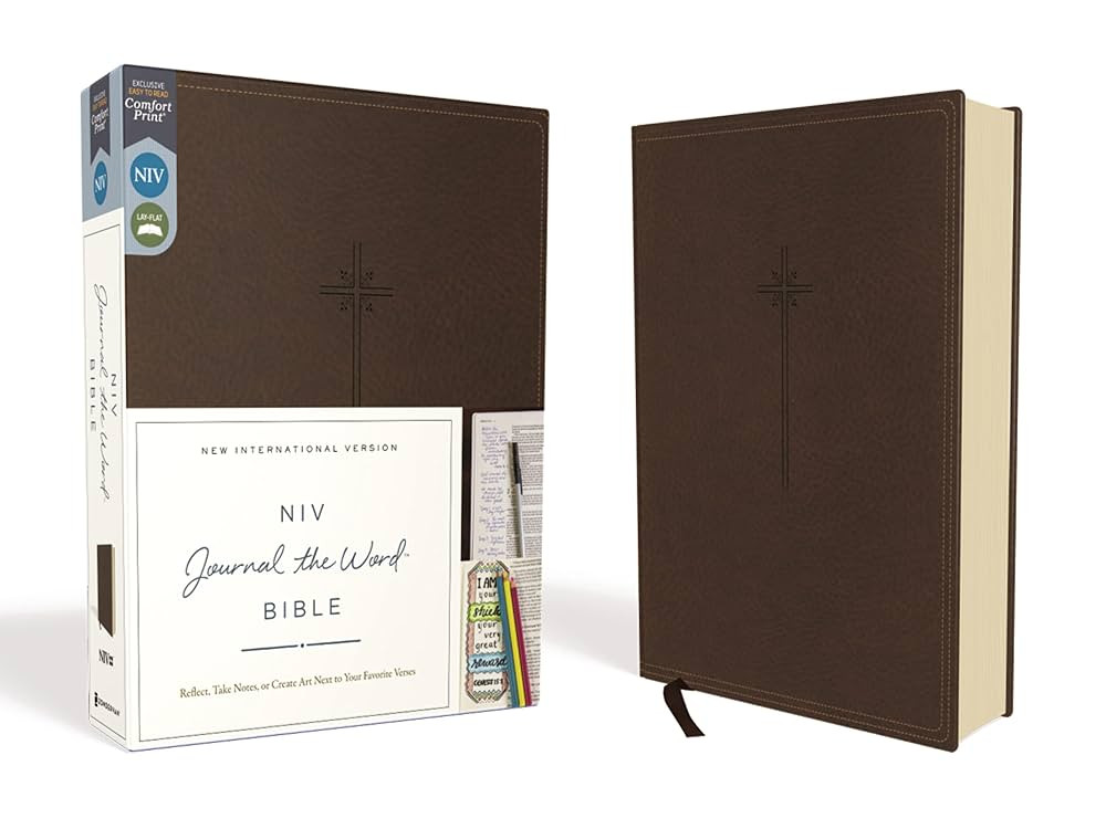 NIV, Journal the Word Bible (Perfect for Note-Taking), Leathersoft, Brown, Red Letter, Comfort Pr... | Amazon (US)