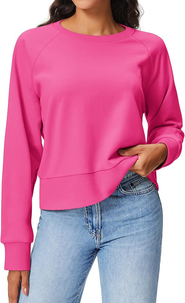 Stelle Cropped Sweatshirts for Women Cotton Raglan Sleeve Crop Tops Crewneck Pullover Sweat Shirt... | Amazon (US)