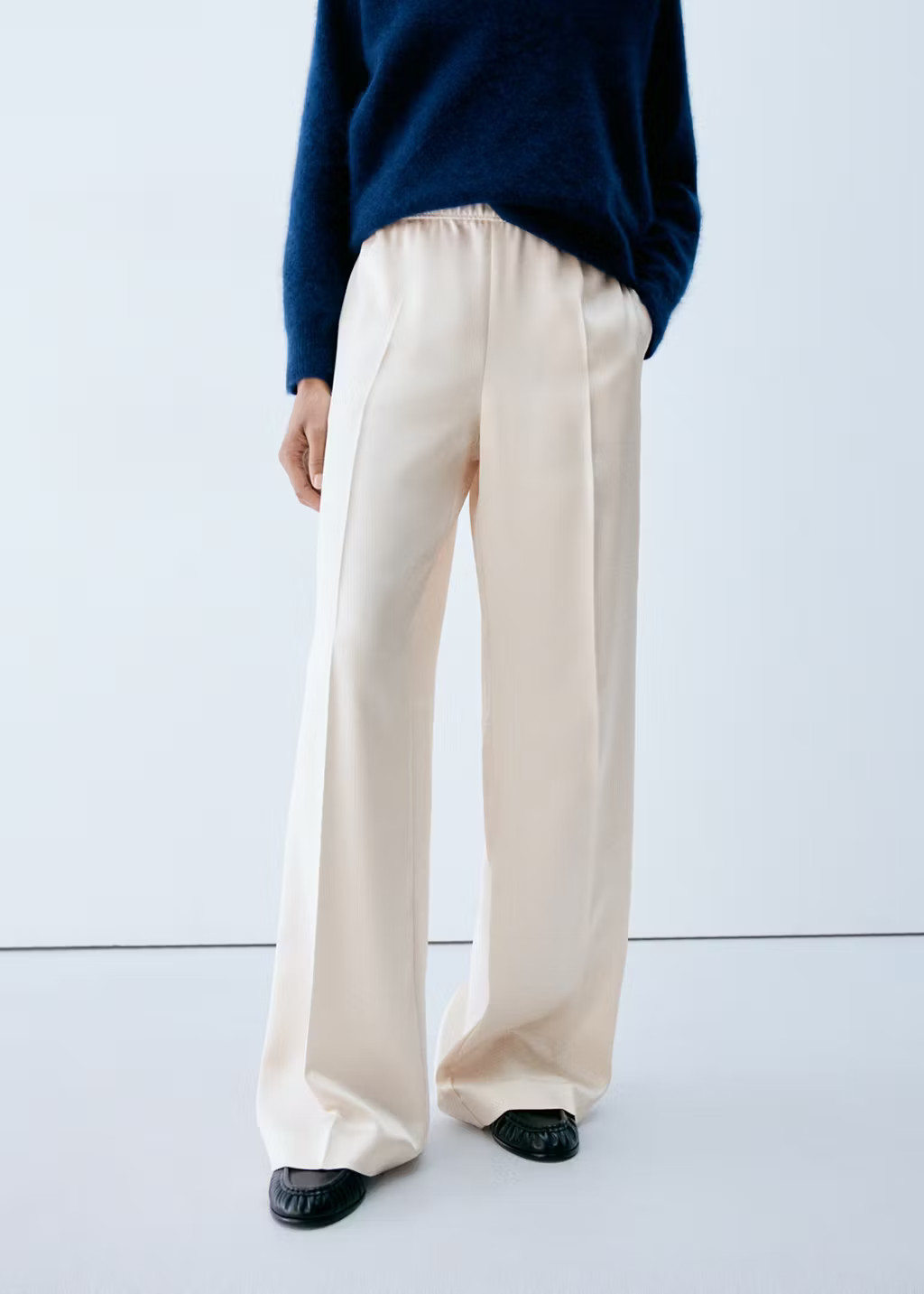 Satin straight-fit trousers navy - Women - XS - MANGO | Mango (US/MX/AU)