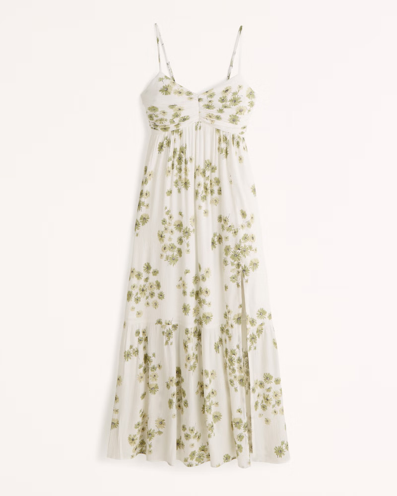 Exchange Color / Size
		
		
				Online Exclusive
			


  
						Ruched Babydoll Maxi Dress | Abercrombie & Fitch (US)