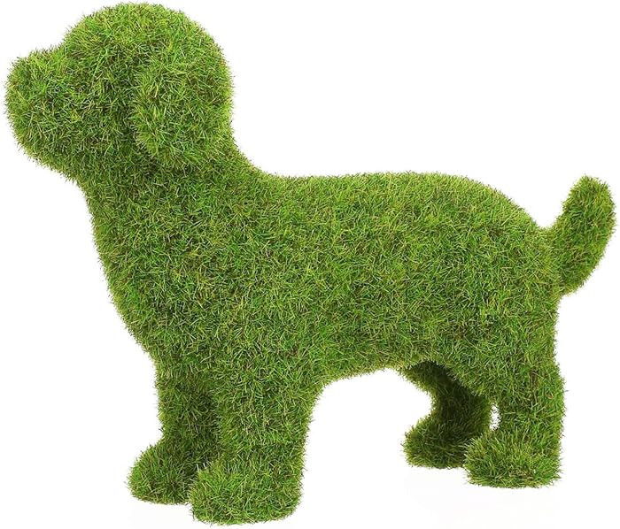 Holibanna Dog Topiary Lawn Figurine 6.9 Inch Green Flocked Simulated Puppy Ornament Faux Moss Cov... | Amazon (US)