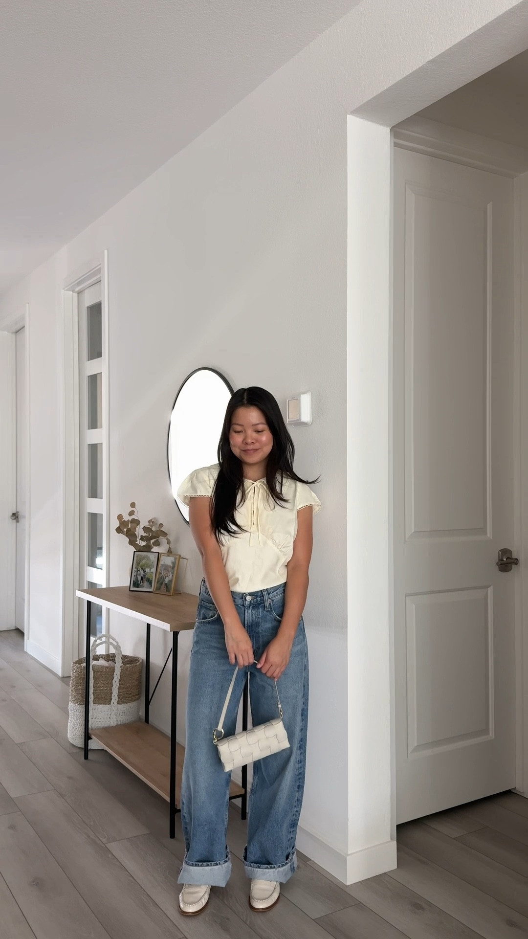 Size S Petite in top
Size 25 Petite in AGOLDE jeans 
Mules run TTS
Bag from Polene



#LTKSeasonal #LTKStyleTip #LTKPetite