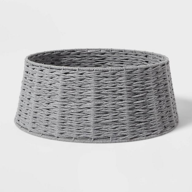 Large Round Tapered Rope Sweater Weave Tree Collar Variegated Gray - Wondershop™ | Target