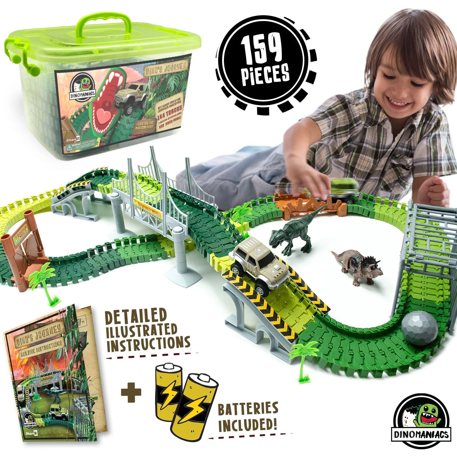 Jitterygit Dinosaur Train Track Toy | Stem Learning Toy for Toddlers, Boys And Girls Ages 3, 4, 5... | Walmart (US)