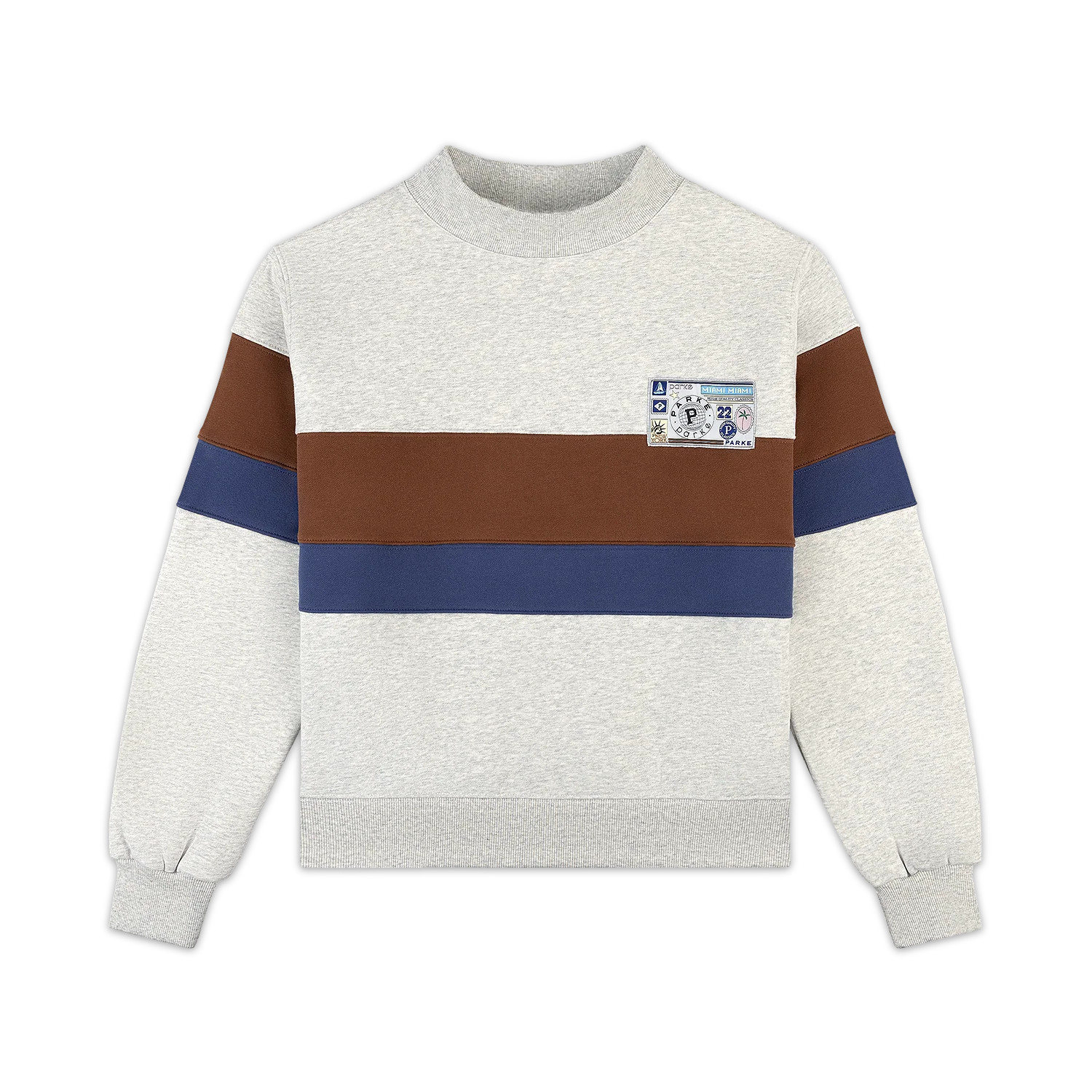 Vintage Striped Mockneck With Nostalgia Patch | Parke