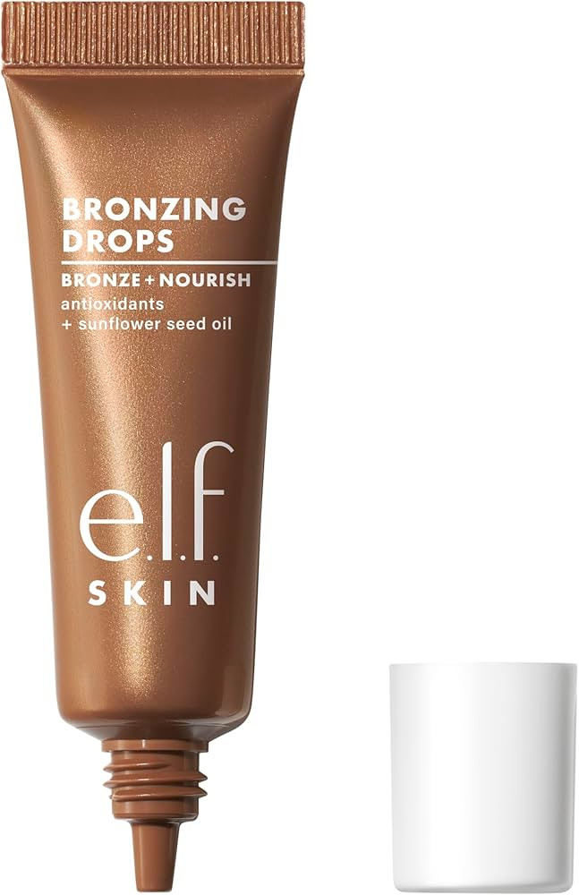 e.l.f. SKIN Bronzing Drops Mini, Liquid Face Tinted Serum with Vitamin E & Sunflower Oil, Vegan &... | Amazon (US)