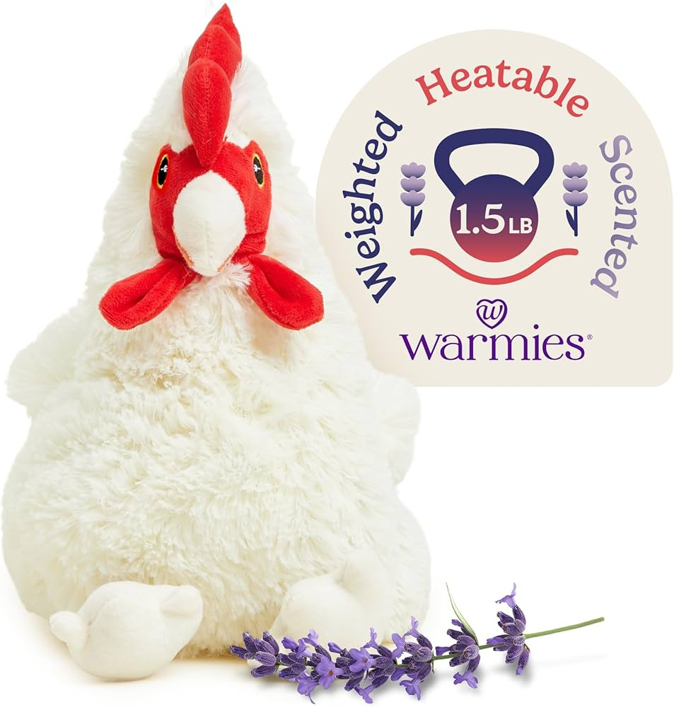 warmies Microwavable & Weighted Stuffed Animals, Chicken - Heated Stuffed Animal Plushie for Warm... | Amazon (US)