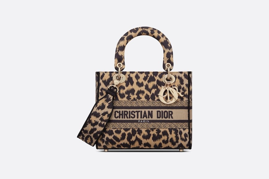 Medium Lady D-Lite Bag Beige Multicolor Mizza Embroidery | DIOR | Dior Beauty (US)