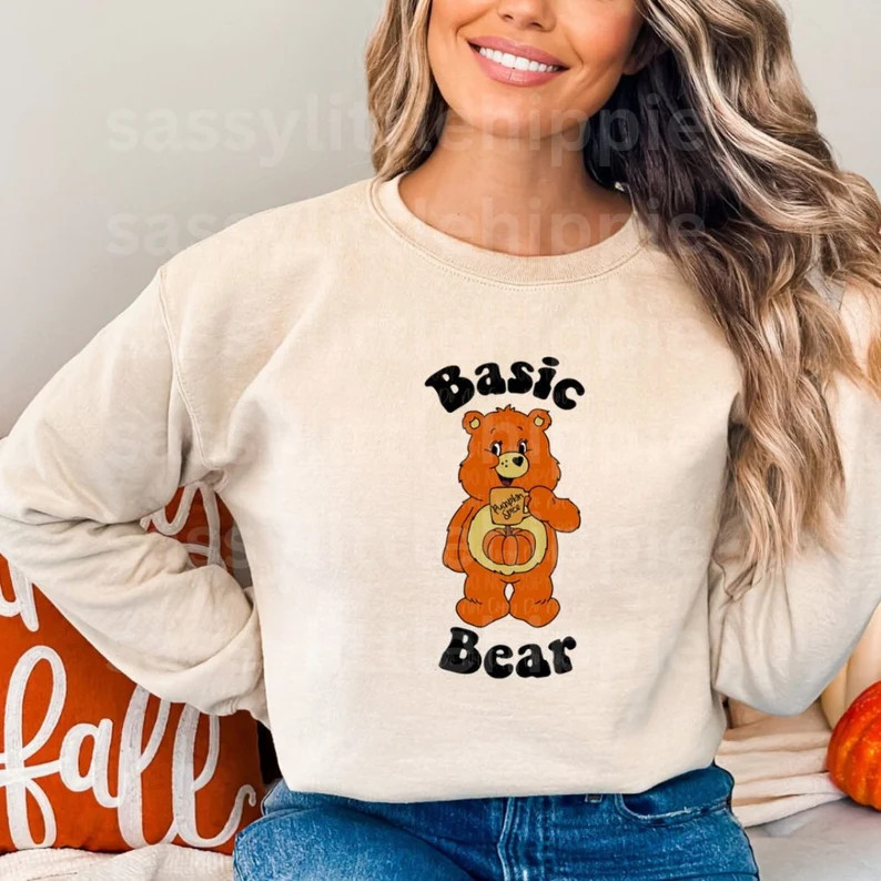 Basic Bear Unisex T Shirt Sweatshirt Comfort Colors, Comfort Colors Halloween Shirt, Halloween Sw... | Etsy (US)