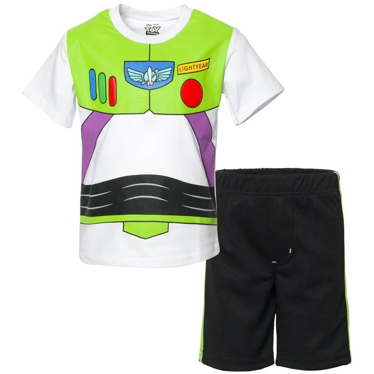 Disney Pixar Toy Story Buzz Lightyear Toddler Boys Cosplay T-Shirt and Mesh Shorts Outfit Set Tod... | Walmart (US)