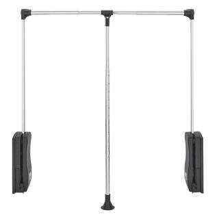 Rev-A-Shelf Chrome 26 in. to 35 in. W Adjustable Pull Down Hanging Closet Rod CPDR-2635 - The Hom... | The Home Depot