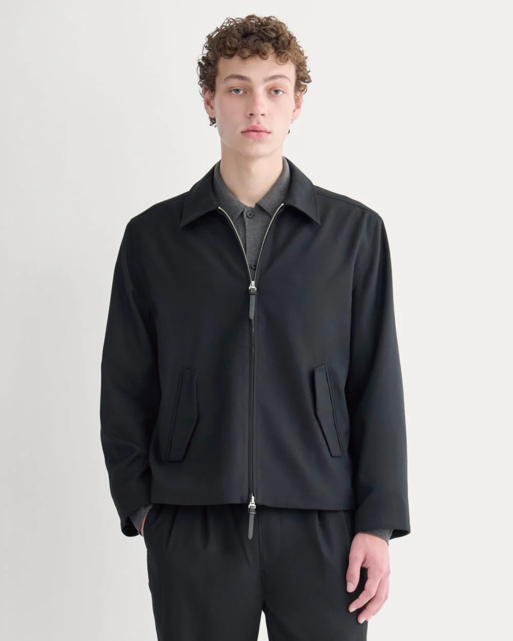 Everlane Tailored Zip Jacket In Black, Size XS | Everlane