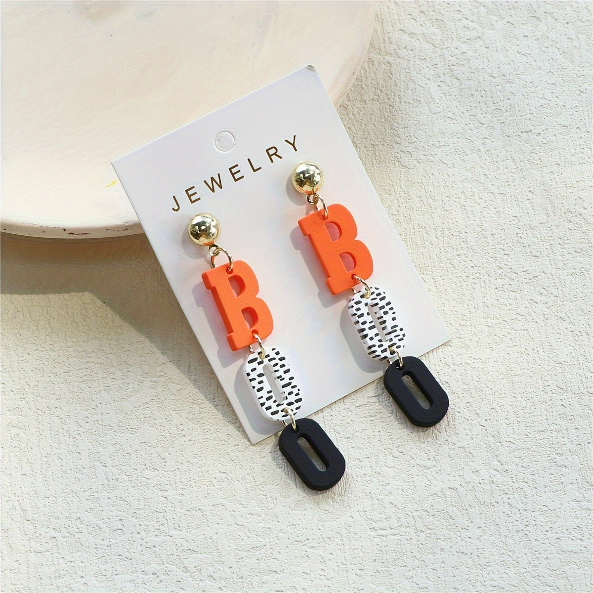 Chic Halloween Boo Letter Polka Dot Acrylic Earrings Cute - Temu | Temu Affiliate Program