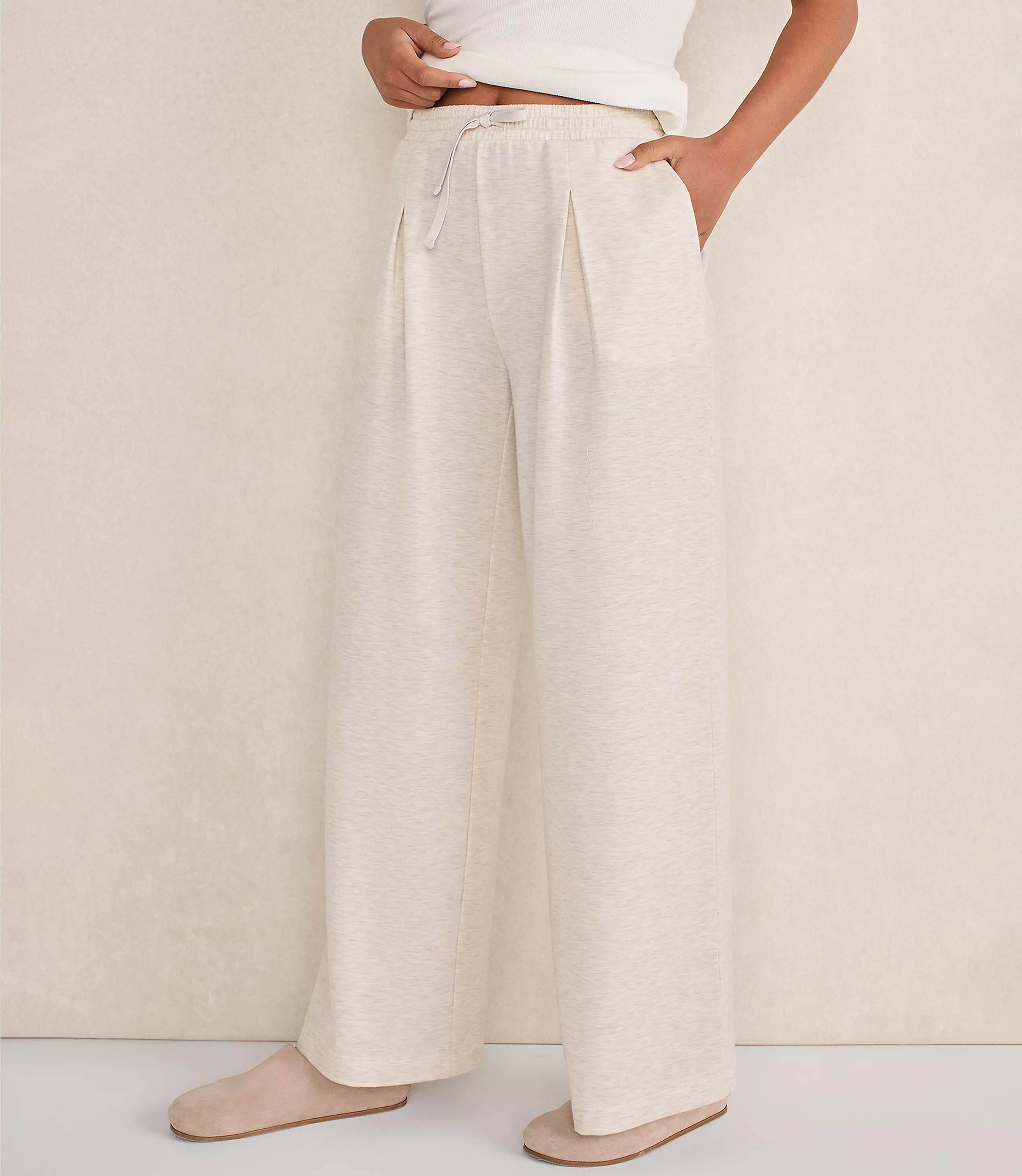 Haven Well Within Lightweight Fleece Pleated Pants | LOFT