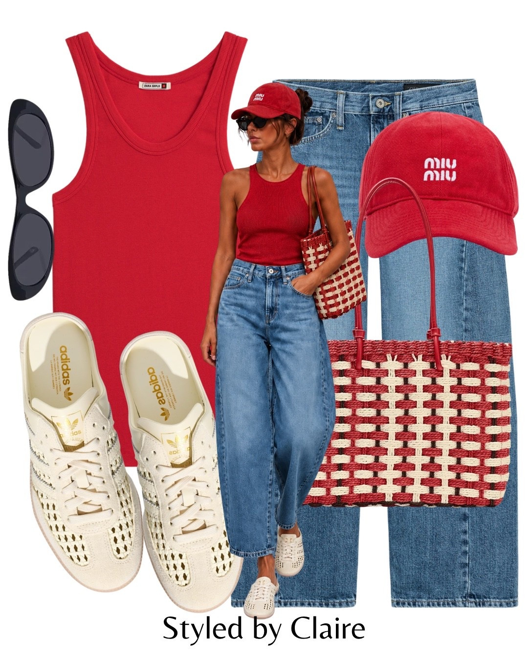 RED TANK TOP❤️‍🔥
Tags: Zara scoop top barrel jeans ankle mid-waist summer denim wash adidas samba og mules raffia suede tote bag wicker stripe miu miu cap sunglasses fashion city break inspo outfit ideas cool girl style holiday vacation airport

#LTKsummer #LTKshoes #LTKstyletip