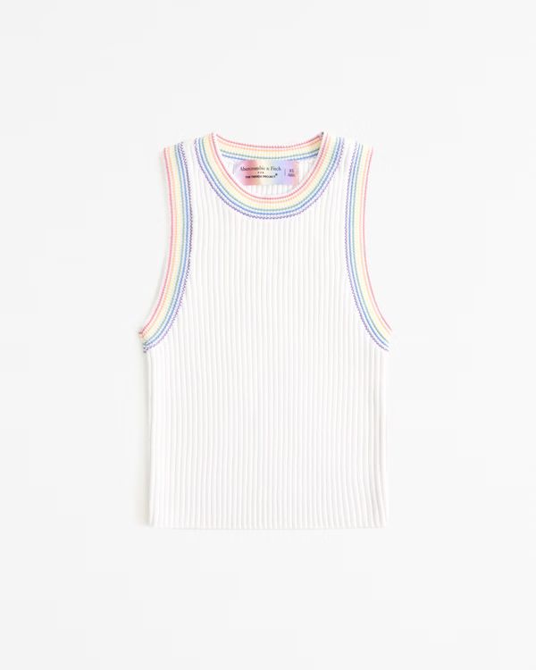 Pride High-Neck Sweater Tank | White Tank | Abercrombie Summer | Abercrombie & Fitch (US)