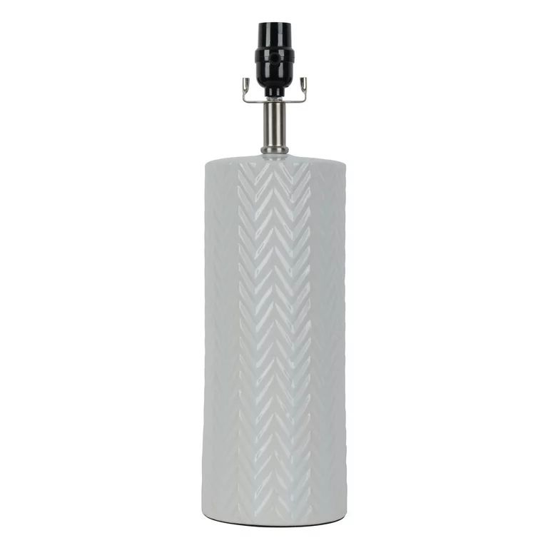 Mainstays White Herringbone Ceramic Lamp Base | Walmart (US)