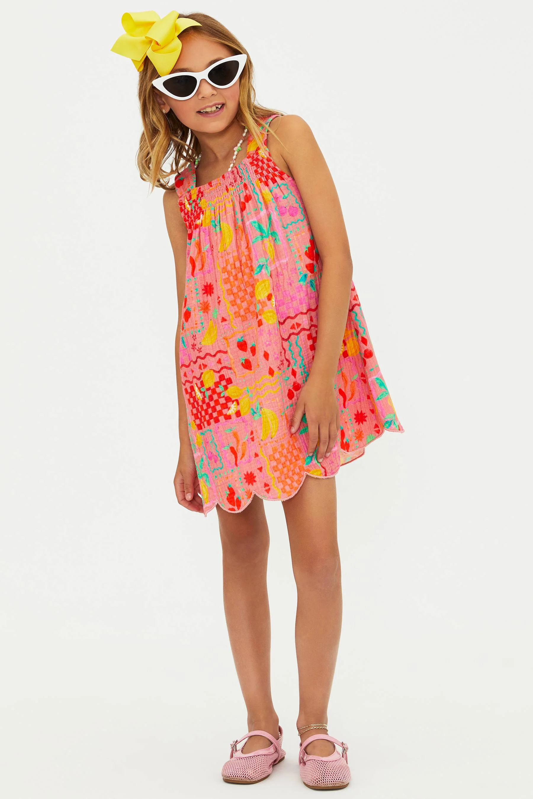 Little Selma Dress Passion Fruit | Girls Fruit Print Summer Dress | Beach Riot | Beach Riot
