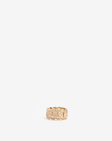 Cubic Zirconia Thick Link Chain Ring | Express