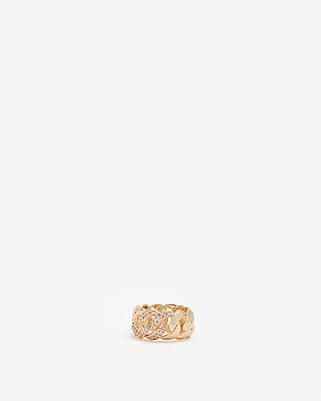 Cubic Zirconia Thick Link Chain Ring | Express