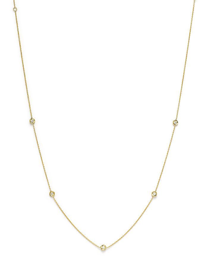 18K Yellow Gold Diamond Station Necklace, 16" | Bloomingdale's (US)