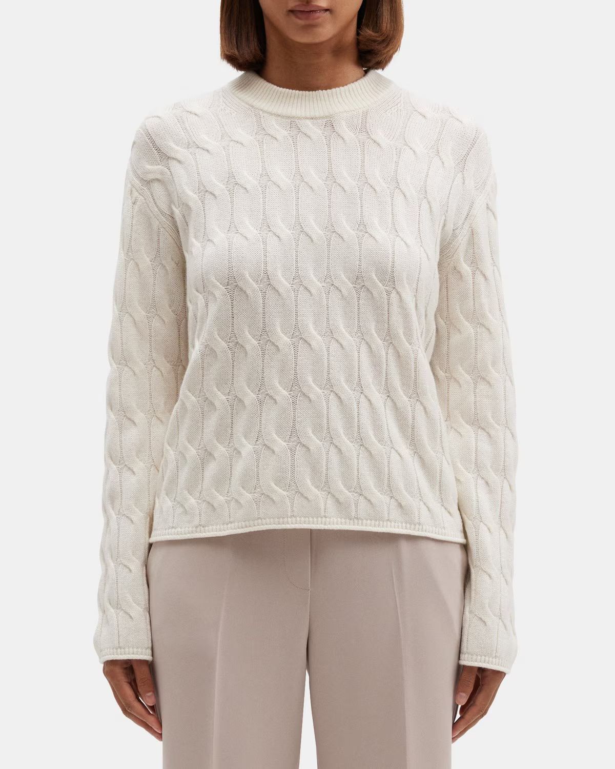 Cable Knit Sweater in Wool-Cashmere | Theory Outlet