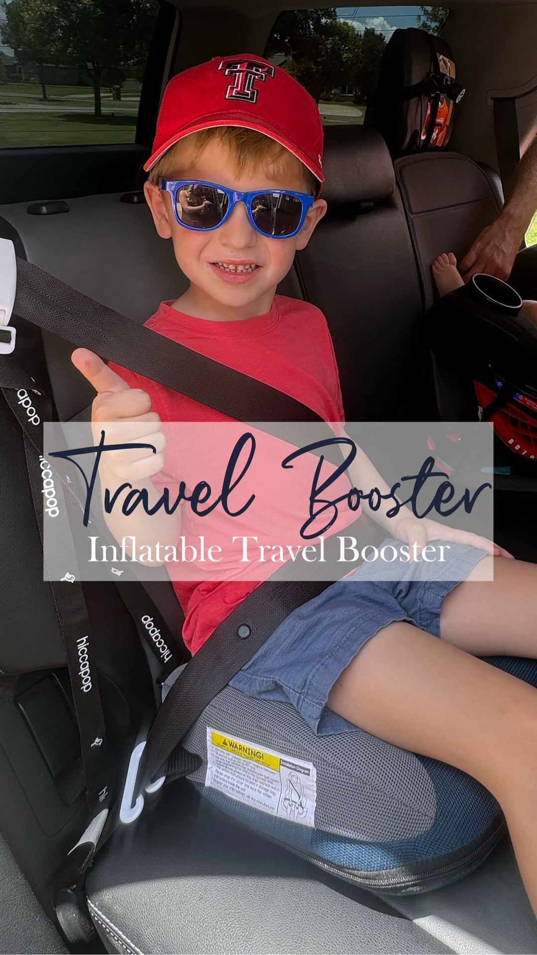 Travel light, sit right ✨ This inflatable booster seat is a game-changer for family trips—safe, portable, and easy to pack! #LTKfamily #TravelEssentials #MomLife #momhack #travelhack #boosterseat 