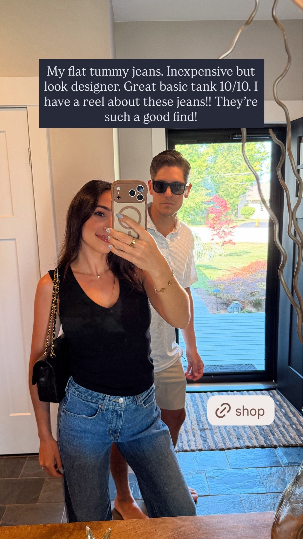 Best affordable jeans that look designer!! They have a FLAT TUMMY feature. The pockets are sewn to the fly to make the lower stomach boxy vs poochy. 10/10. Run a little big. I’m in my true size 4 but will consider sizing down next time. Tank true to size and great quality!! Affordable finds. Look for less. Everyday outfits.

#LTKgrwm #LTKootd #LTKdayinmylife