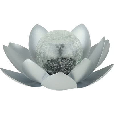 Moonelit Creations Lotus Flower Solar LED Garden Path Light Silver | Target