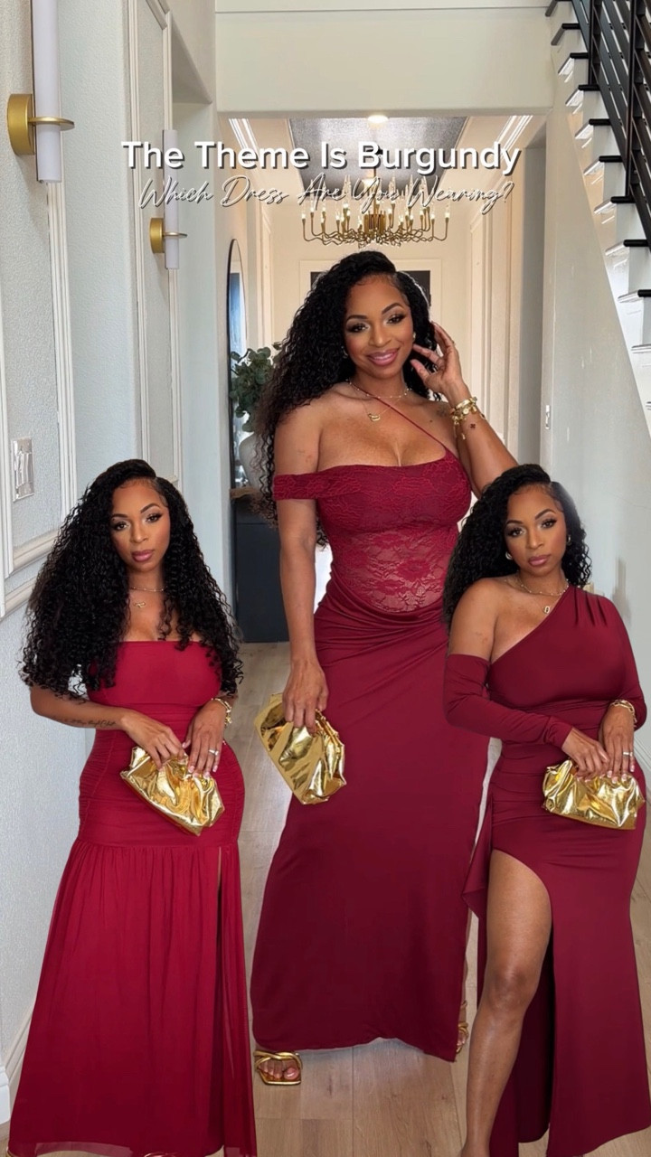 Comment *Need* for the links to the dresses!!
https://amzn.markable.ai/GcCGI7Zm

•
My Bride to Be sister @lawrenlacy_htx through us a Bridesmaid Proposal dinner and the theme was Deep Red/Burgundy. I couldn’t decide on the right dress for the occasion, so I bought three different dresses! Which one would you wear?