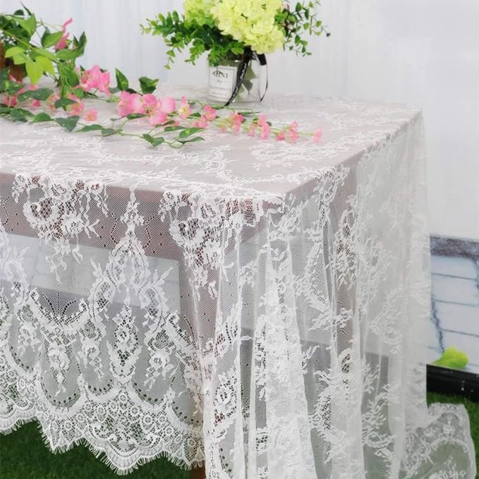 Vintage-Lace-Tablecloth 60x120-Inch Small Lace Rectangle Tablecloth Lace Boho Print Tablecloth La... | Amazon (US)