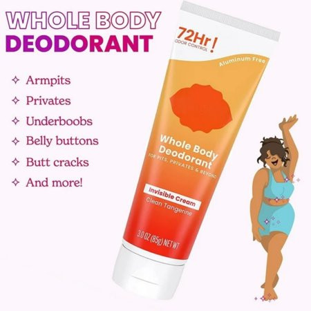 Whole Body Deodorant Lume Clean Tangerine Lume Deodorant for Women -Invisible Cream Tube for Underarms and Private Parts- 72 Hour Odor Control 3oz (1 Pack) | Walmart (US)