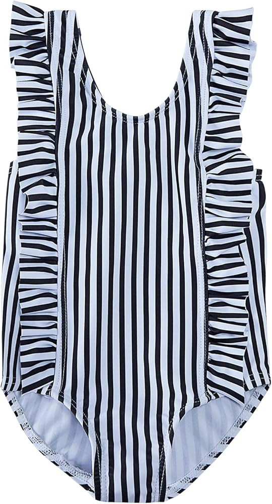 RAISEVERN Baby Girls Swimsuit Ruffles Bathing Suits Cute Beach Sport Swimming Backless Summer One... | Amazon (US)