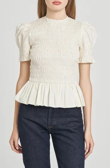 WAYF Matilda Smocked Peplum Top | Nordstrom | Nordstrom