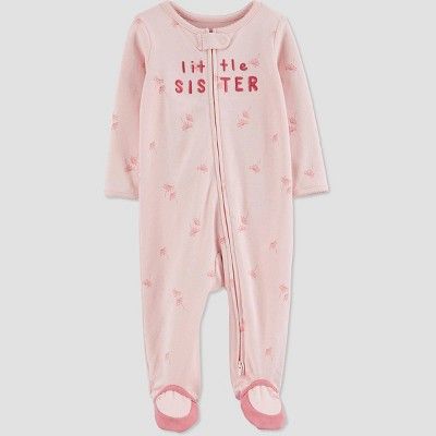 Baby Girls' 'Little Sister' Floral Footed Pajama - Just One You® made by carter's Pink | Target