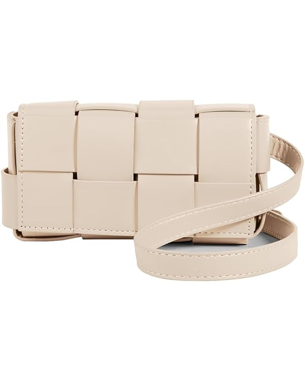 Mini Woven Purse Crossbody, Women's PU Leather Woven Small Square Bag, Fashion Waist Bag Converti... | Amazon (US)