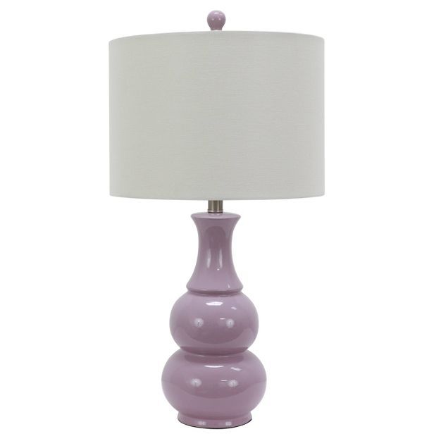 15" x 14" Harper Ceramic Table Lamp Purple (Includes CFL Light Bulb) - Decor Therapy | Target