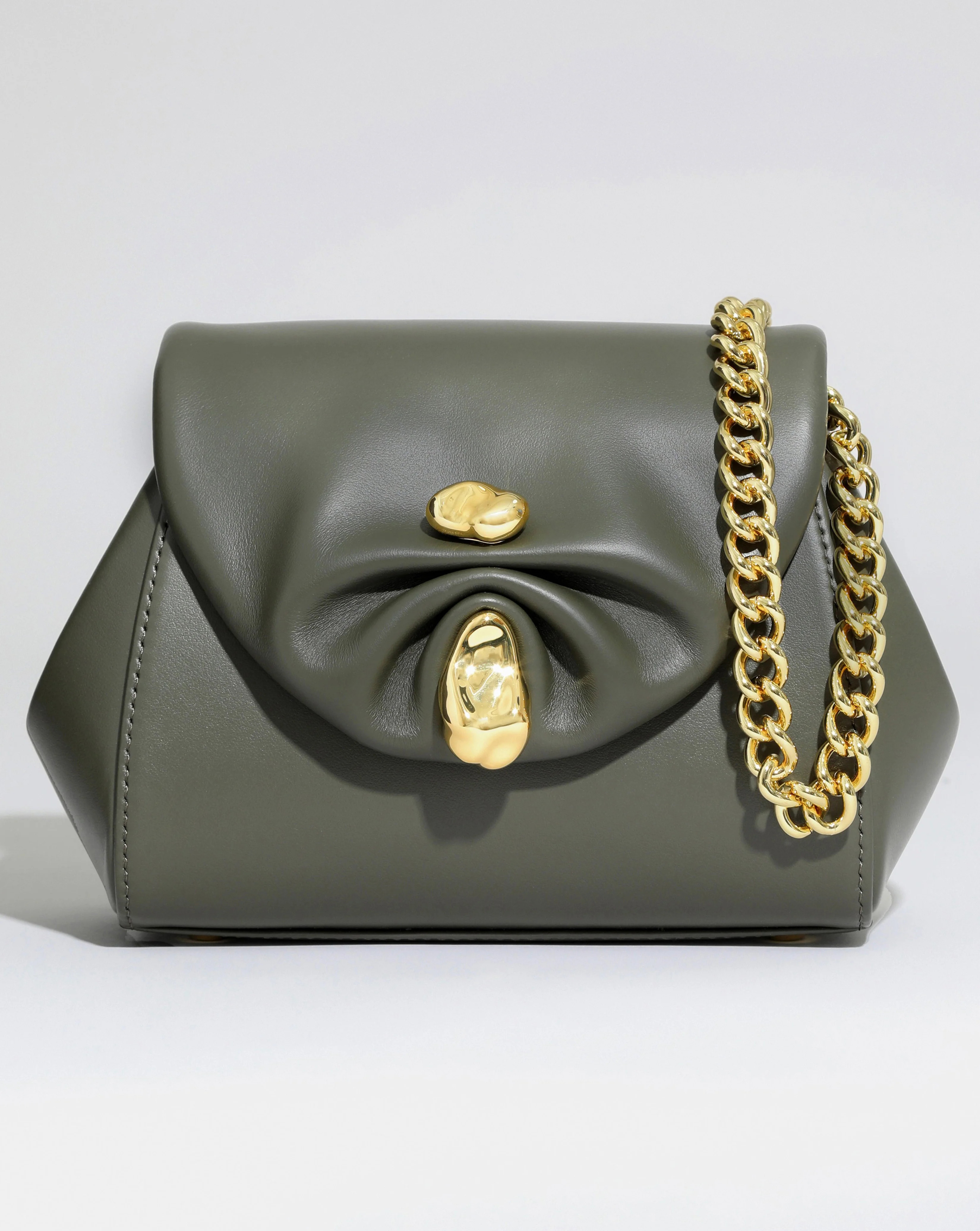 Olive Ruched Pillow Handbag | Alexis Bittar | Alexis Bittar