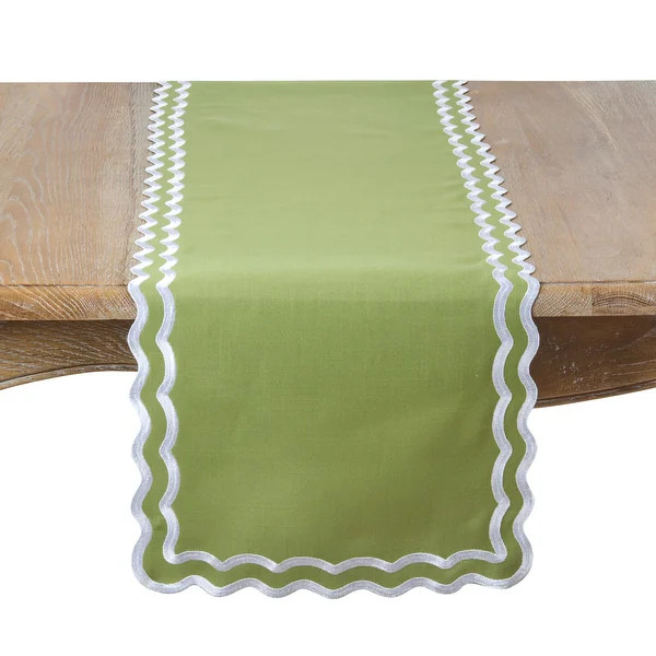 Scalloped Border Table Runner - Embroidered Edge Runner for Dining Tables & Everyday Entertaining... | Bed Bath & Beyond