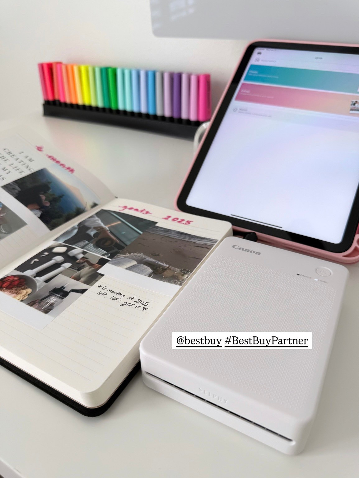 #BestBuyPartner Updating my 2025 goals never felt better thanks to the Canon SELPHY QX20 from @BestBuy. Best Buy has all the back-to-school tech for students and parents this year. Shop back-to-school tech now at Best Buy!